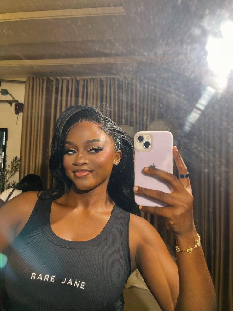 Customer selfie in the Rare Jane Essence Tank Top in black